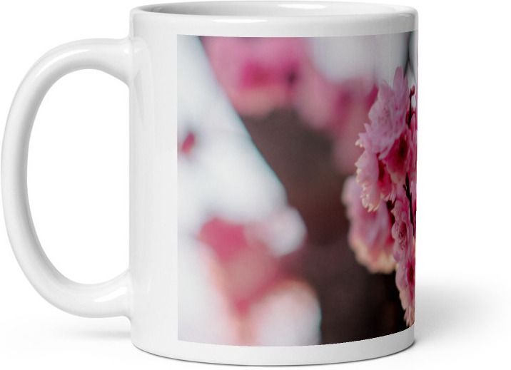 Mr UVD Pink Flower Ceramic Coffee Mug