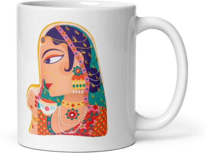 Mr UVD Rajasthani Rajpoot Girl Ceramic Coffee Mug - Image 3
