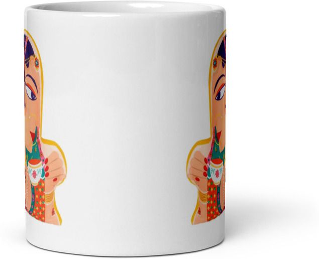 Mr UVD Rajasthani Rajpoot Girl Ceramic Coffee Mug - Image 2
