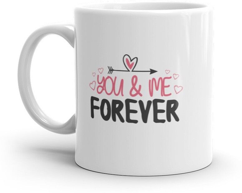 Mr UVD "You and Me Forever" Printed White Cup for Couples,Hubby/Wifey White Ceramic Coffee Mug - Image 2