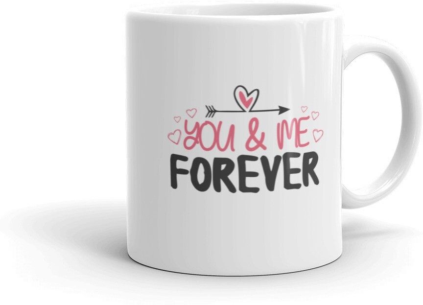 Mr UVD "You and Me Forever" Printed White Cup for Couples,Hubby/Wifey White Ceramic Coffee Mug